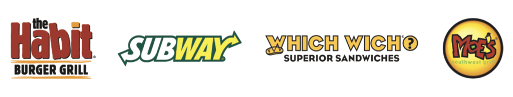 Examples of QSR Brands that are using Olea's food ordering kiosks